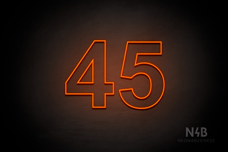 Number "45" (Arial Font) - LED neon sign