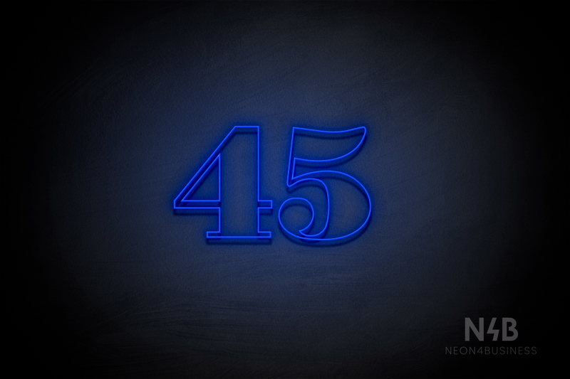 Number "45" (Bodoni Libre font) - LED neon sign