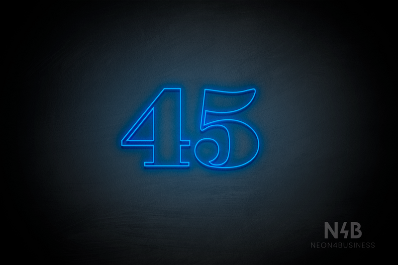 Number "45" (Bodoni Libre font) - LED neon sign