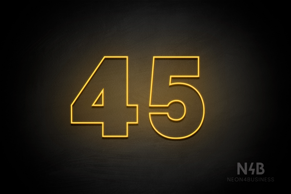 Number "45" (Roletta Font) - LED neon sign