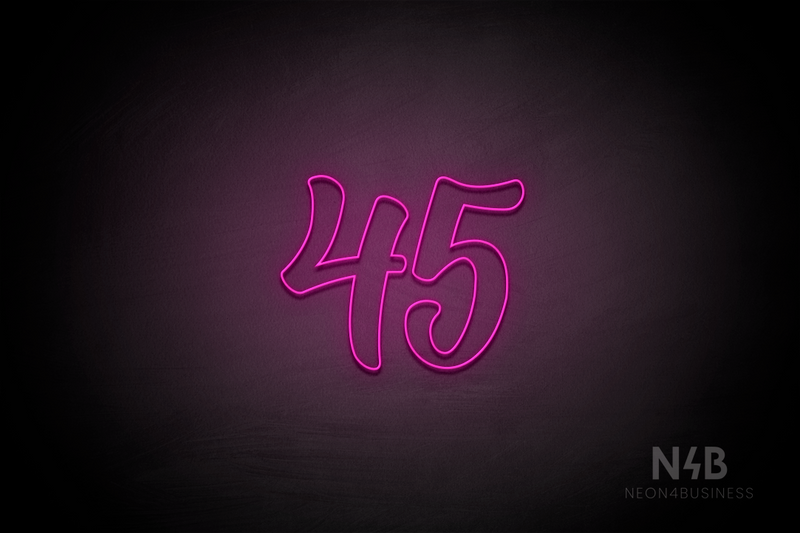 Number "45" (Charming font) - LED neon sign