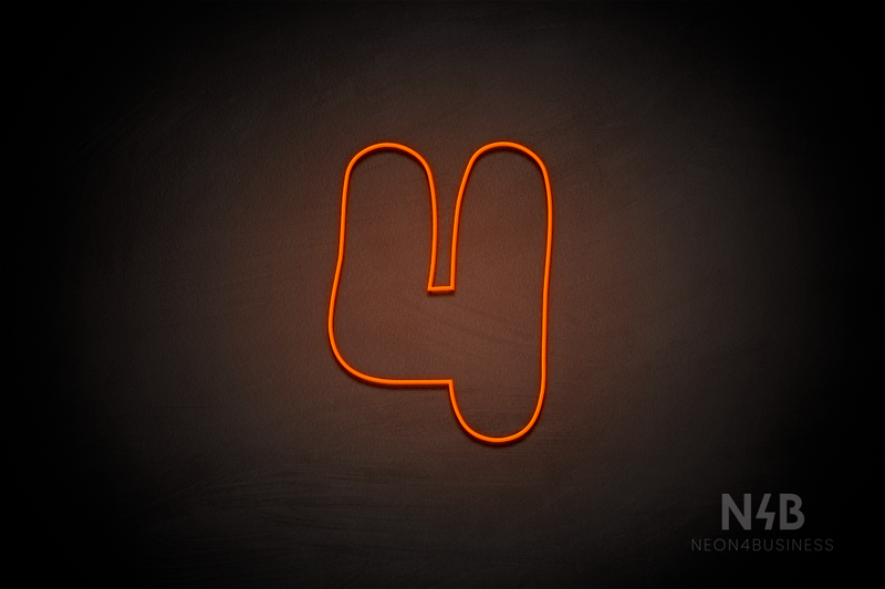 Number "4" (Fabeka font) - LED neon sign
