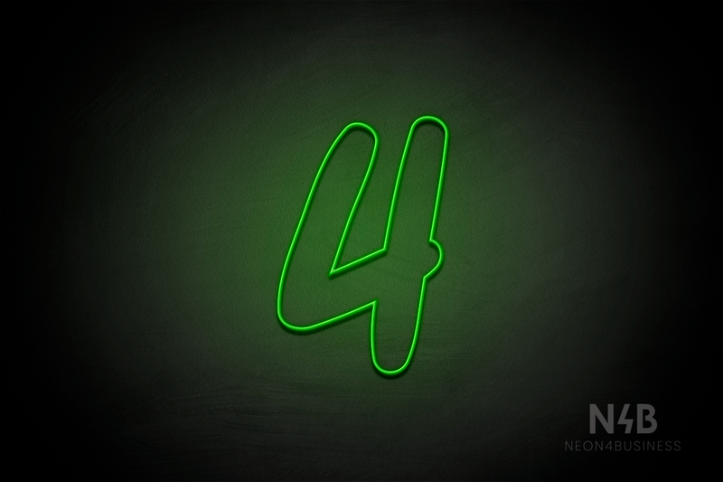 Number "4" (Queen font) - LED neon sign