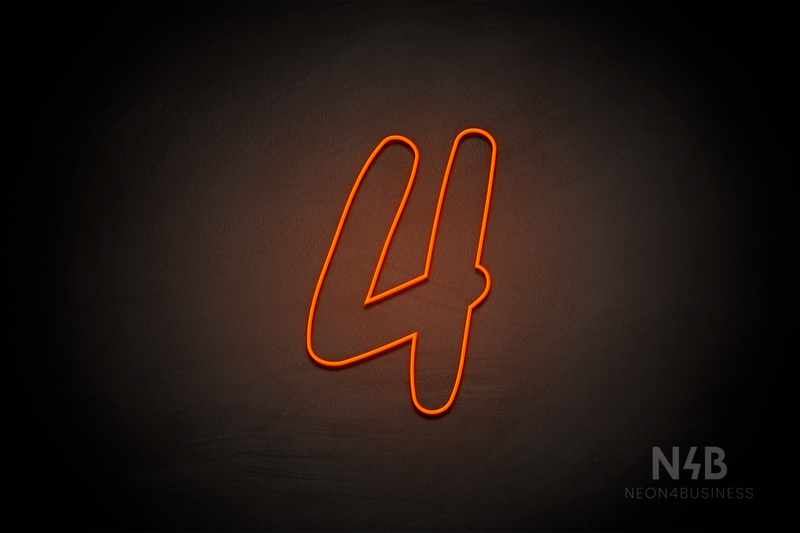 Number "4" (Queen font) - LED neon sign