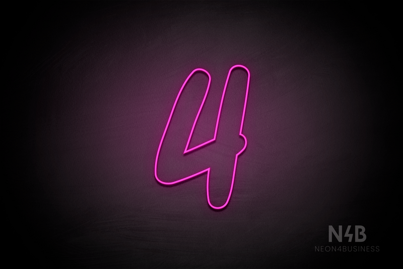 Number "4" (Queen font) - LED neon sign