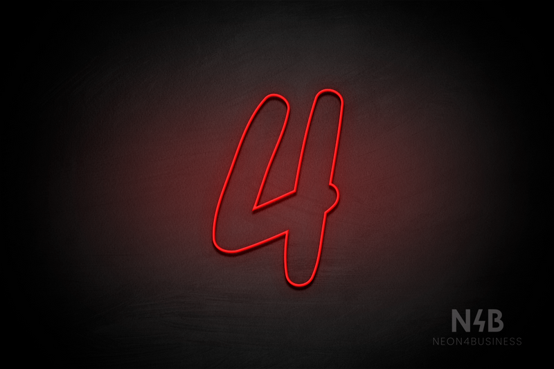 Number "4" (Queen font) - LED neon sign