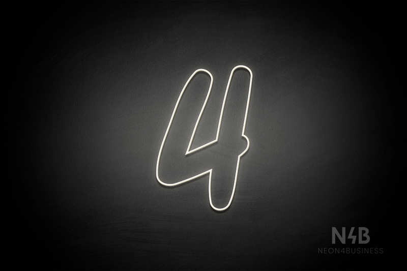 Number "4" (Queen font) - LED neon sign