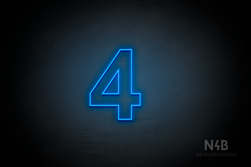 Number "4" (Arial font) - LED neon sign