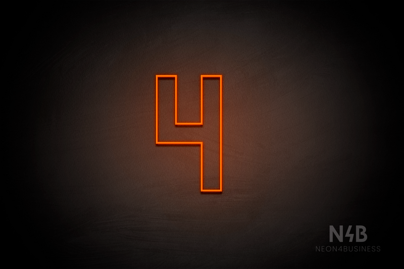 Number "4" (Details font) - LED neon sign