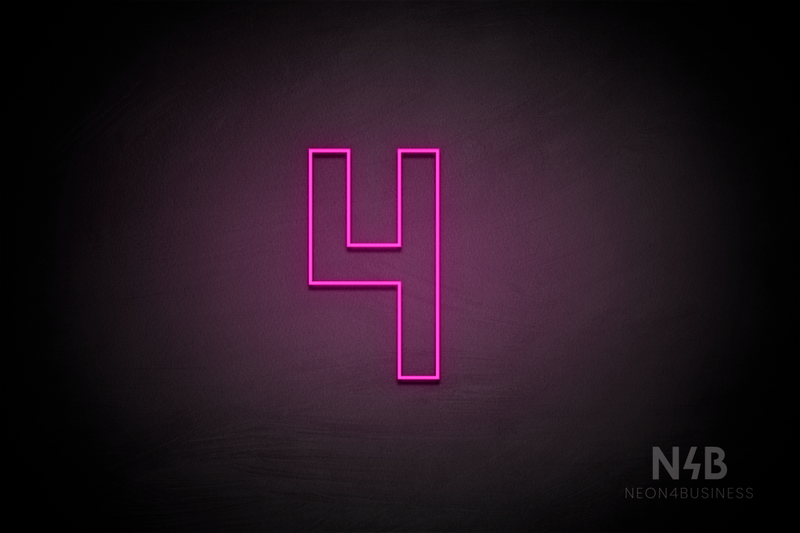 Number "4" (Details font) - LED neon sign