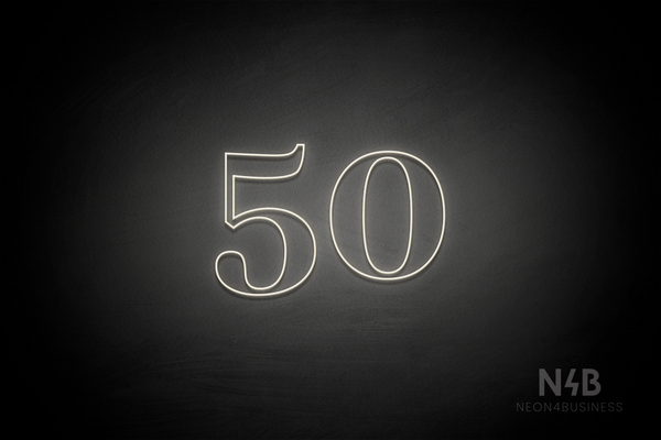 Number "50" (World font) - LED neon sign