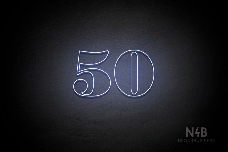 Number "50" (Bodoni Libre font) - LED neon sign