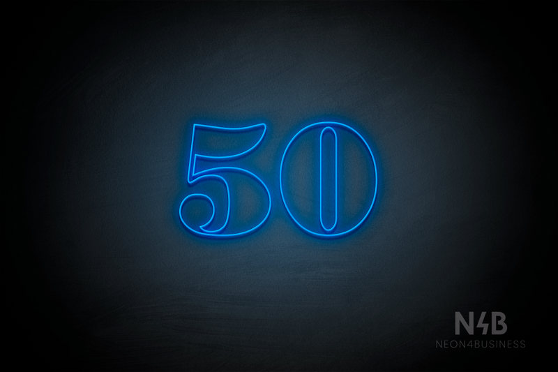 Number "50" (Bodoni Libre font) - LED neon sign