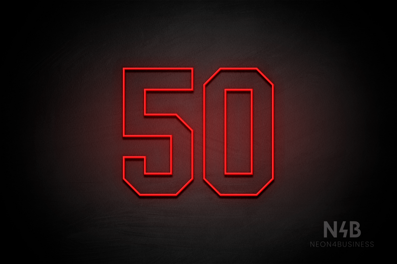 Number "50" (Details font) - LED neon sign