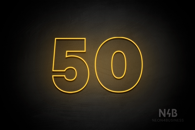Number "50" (Roletta font) - LED neon sign