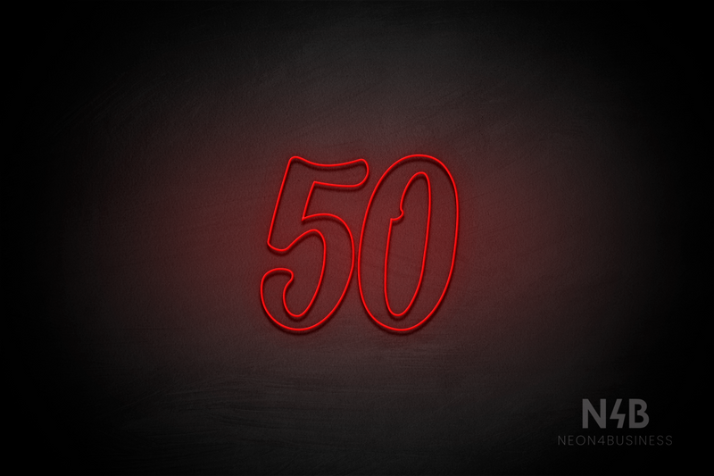 Number "50" (Charming font) - LED neon sign