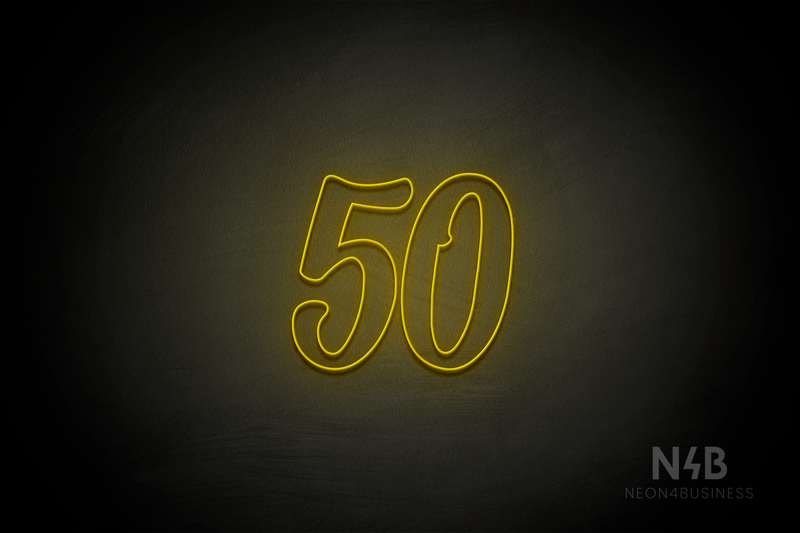Number "50" (Charming font) - LED neon sign