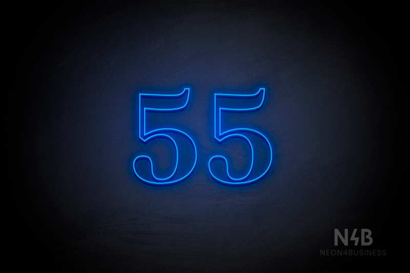 Number "55" (World font) - LED neon sign