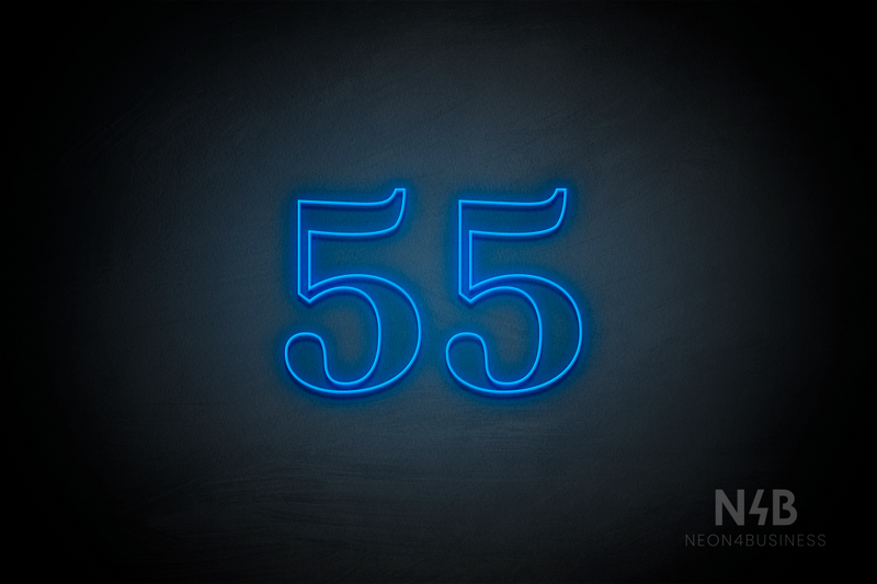 Number "55" (World font) - LED neon sign
