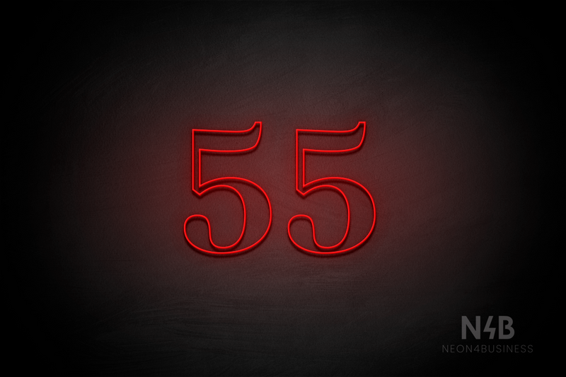 Number "55" (World font) - LED neon sign