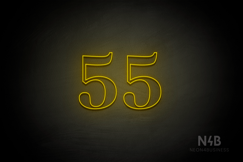 Number "55" (World font) - LED neon sign