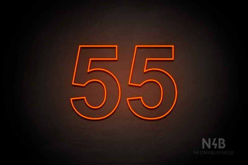 Number "55" (Arial font) - LED neon sign