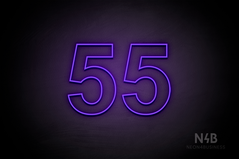 Number "55" (Arial font) - LED neon sign
