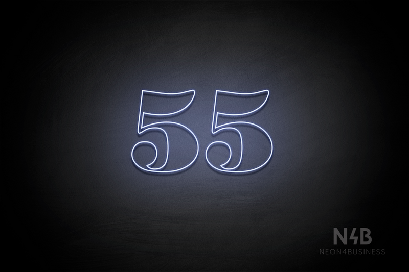 Number "55" (Bodoni Libre font) - LED neon sign
