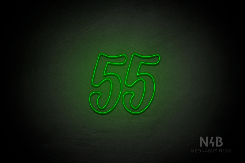Number "55" (Charming font) - LED neon sign