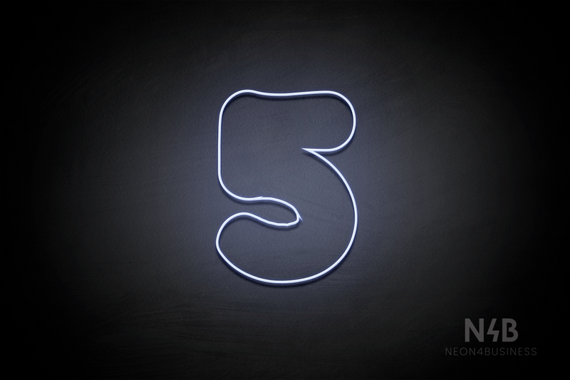 Number "5" (Fabeka font) - LED neon sign