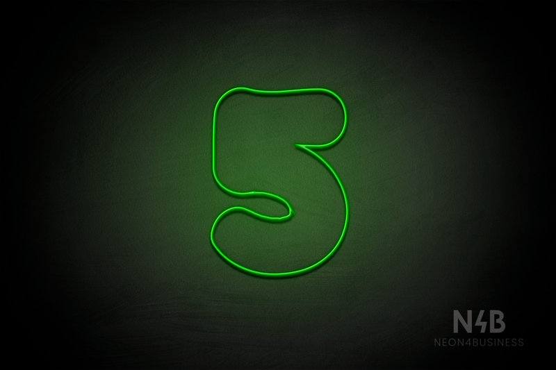 Number "5" (Fabeka font) - LED neon sign