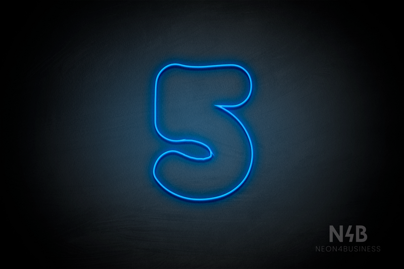 Number "5" (Fabeka font) - LED neon sign
