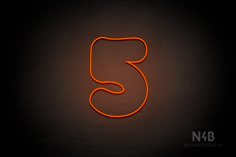 Number "5" (Fabeka font) - LED neon sign