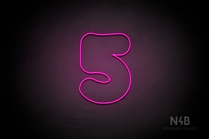 Number "5" (Fabeka font) - LED neon sign