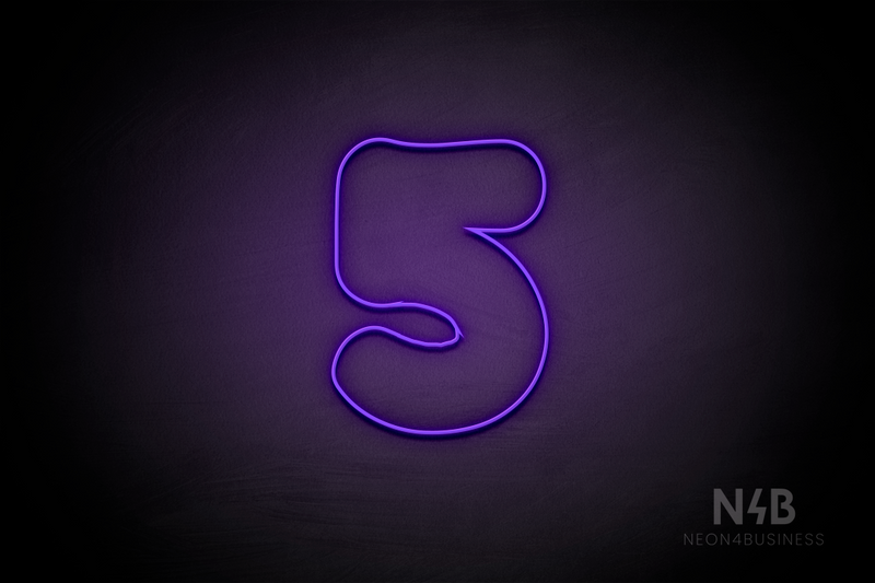 Number "5" (Fabeka font) - LED neon sign