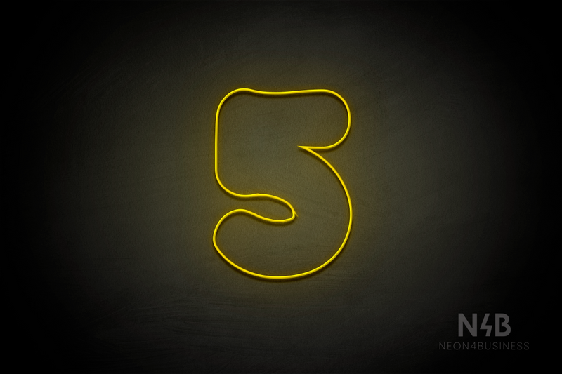 Number "5" (Fabeka font) - LED neon sign