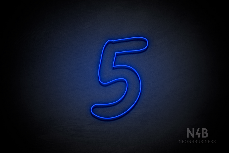 Number "5" (Queen font) - LED neon sign