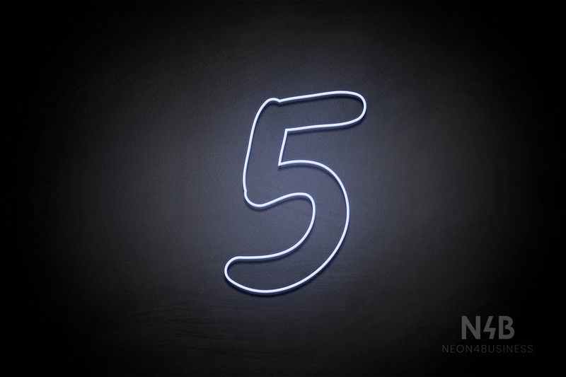 Number "5" (Queen font) - LED neon sign