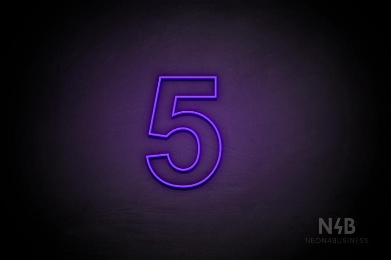 Number "5" (Arial font) - LED neon sign