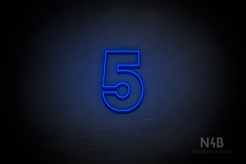 Number "5" (Roletta font) - LED neon sign