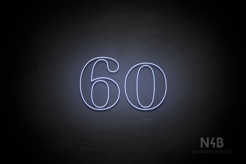 Number "60" (World font) - LED neon sign