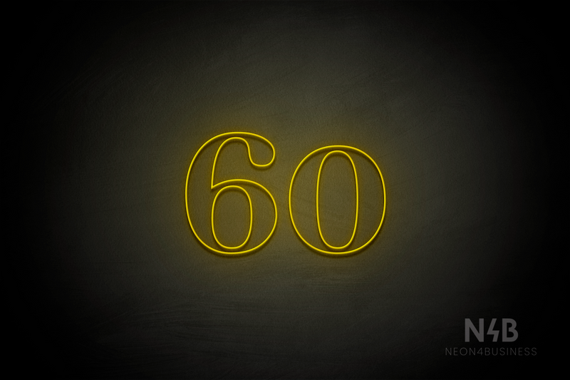 Number "60" (World font) - LED neon sign