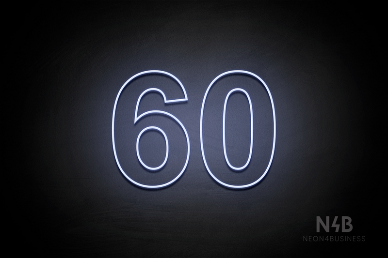 Number "60" (Arial font) - LED neon sign