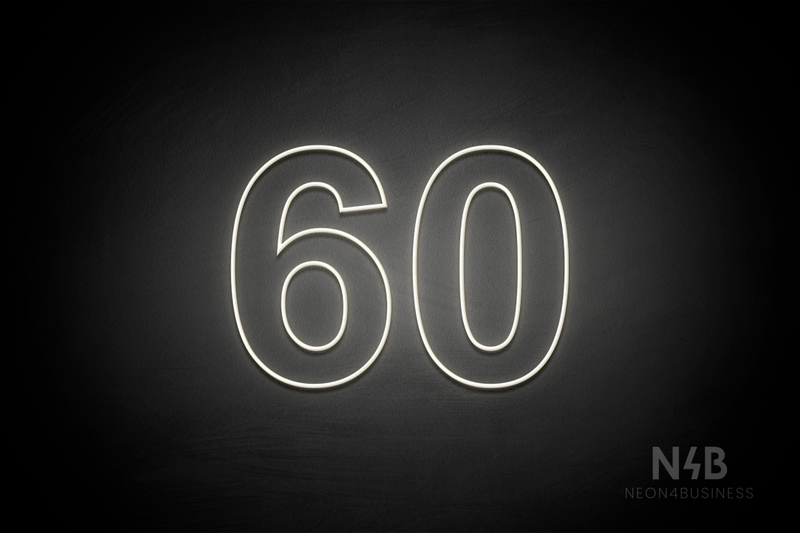 Number "60" (Arial font) - LED neon sign