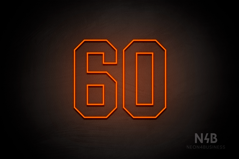 Number "60" (Details font) - LED neon sign