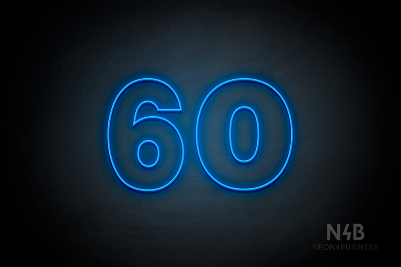 Number "60" (Roletta font) - LED neon sign