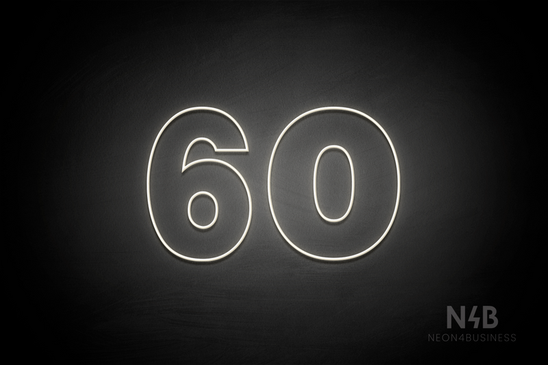 Number "60" (Roletta font) - LED neon sign