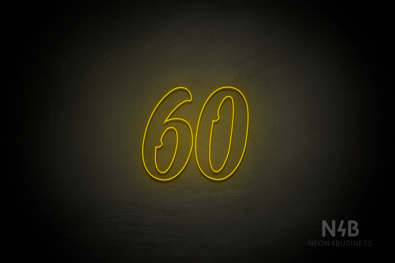 Number "60" (Charming font) - LED neon sign