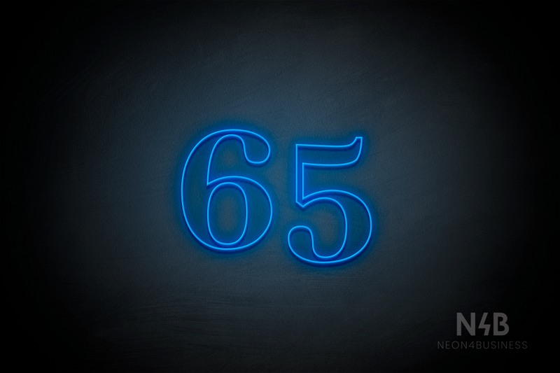 Number "65" (World font) - LED neon sign