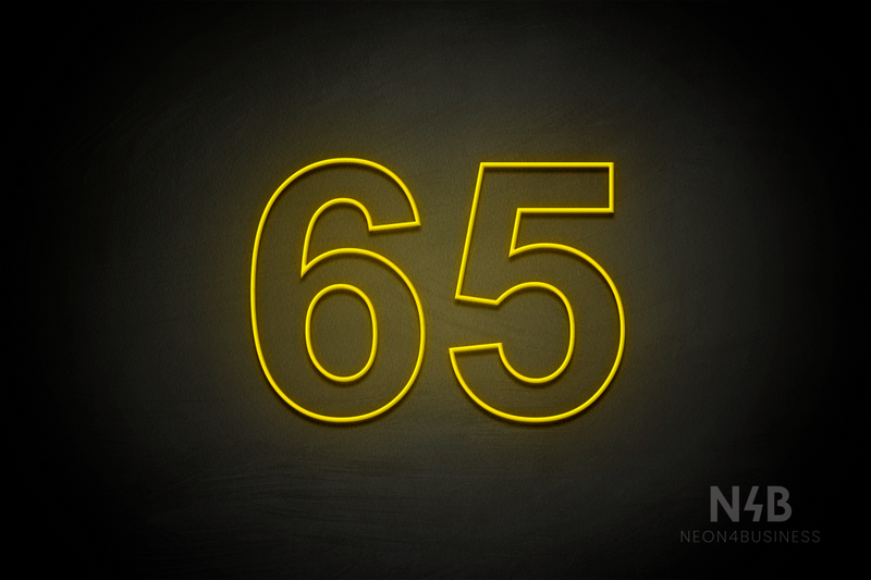 Number "65" (Arial font) - LED neon sign